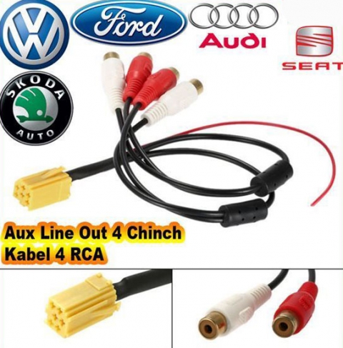 Aux Line Out 4 Chinch Kabel 4 RCA Stecke